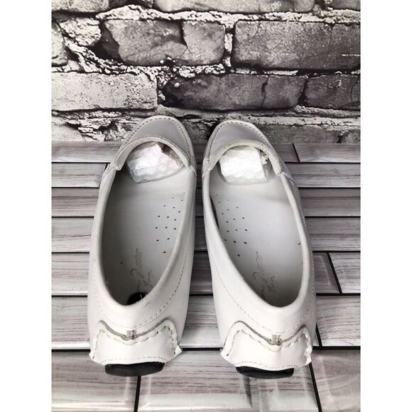 Massimo Matteo Firenze White Leather Driving Moccasins Flats Shoes Women Sz 10B - Picture 6 of 16